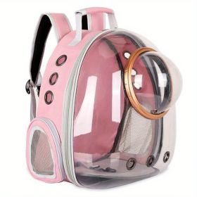 Pet Carrier Backpack, Space Capsule Bubble Cat Backpack Carrier, Waterproof Pet Backpack Outdoor Use (Color: PINK)
