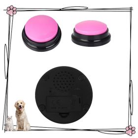 Dog Talking Button For Communication; Voice Recording Button Pet Training Buzzer; Dog Buttons (Color: PINK)