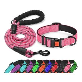 No Pull Dog Harness; Adjustable Nylon Dog Vest & Leashes For Walking Training; Pet Supplies (Color: PINK, size: XS)