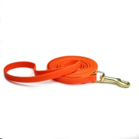 Solid Color Waterproof PVC Dog Leash, Wear-Resistant Stain-Resistant, Multiple Colors Available, for Small & Medium Dogs (Color: Orange Red, size: M)