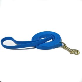 Solid Color Waterproof PVC Dog Leash, Wear-Resistant Stain-Resistant, Multiple Colors Available, for Small & Medium Dogs (Color: Bright Blue, size: L)