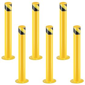 Safety Bollard Post 36/42 inch Height Safety Bollard, 3/3.5 inch Diameter Powder Coated Steel Bollard Post (size: 36''H*3''D-6PCS)